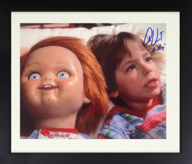 Alex Vincent signed Child's Play 8x10 Photo Andy with Chucky Custom Framing- AWM Hologram