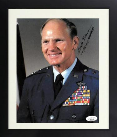 Frederick "Boots" Blesse signed Korean War Double Ace Pilot 8x10 Photo Custom Framing- JSA #SS17626- USAF