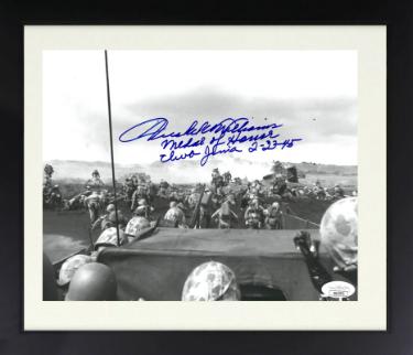 Hershel W. Williams signed WWII Vintage B&W 8x10 Photo Custom Framing- JSA #SS17631- Medal of Honor/Iwo Jima/2-23-45