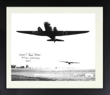 Gerald �Bud� Berry signed WWII 8x10 Photo Custom Framing- JSA #SS17737- 91st Squadron/439th Troop Carrier Group