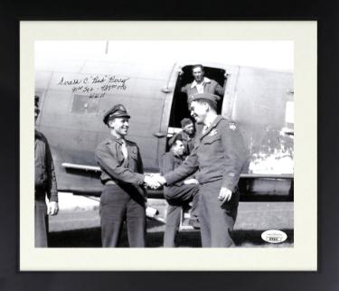 Gerald �Bud� Berry signed WWII 8x10 Photo Custom Framing- JSA #AC92825- 91st Squadron/439th Troop Carrier Group