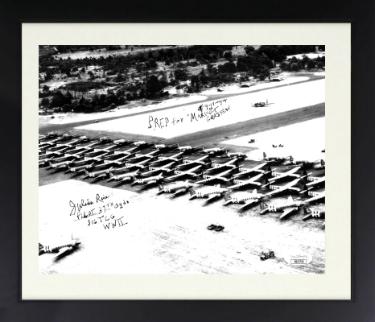 Julian "Bud" Rice signed WWII C-47 Pilot 8x10 Photo Custom Framing- JSA- 37th Sqdn/316 TCG/Prep for Market Garden-9/17/1944