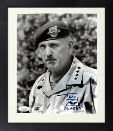 Tommy Franks signed B&W 8x10 Photo Custom Framing- JSA #SS51599 (US Army Retired General/US Central Commander)