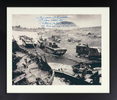 Lt. Gen. Lawrence Snowden signed WWII 8x10 Photo Custom Framing- PSA #AD57161- 1945 Iwo Jima USMC Commander