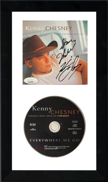 Kenny Chesney signed 1999 Everywhere We Go BNA Records Album Cover Booklet w/ CD To Steve 6.5x12 Custom Framing- JSA #AC92548