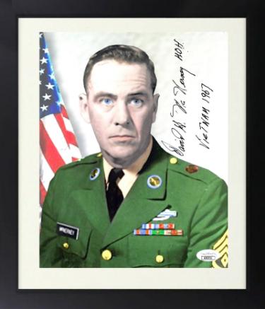 David McNerney signed Vietnam War Medal of Honor 8x10 Photo Custom Framing- JSA #AC92712- 22 March 1967
