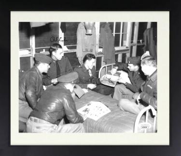R.E. (Richard) Cole signed Doolittle Raiders Bunkroom WWII 8x10 Photo Custom Framing- JSA (Jimmy Doolittle Co-Pilot)