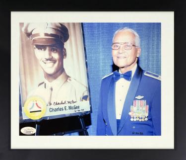 Charles E. McGee signed 8x10 Photo Custom Framing- JSA- WWII/Korea/Vietnam/1944 Tuskegee Airmen/Red Tails