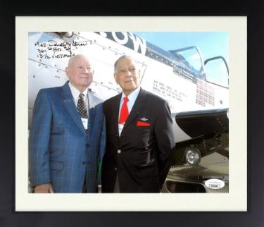 Major Donald J. Strait signed WWII Color 8x10 Photo Custom Framing- JSA #AC92658- P-51 Mustang Double Ace Pilot/361st FT Group