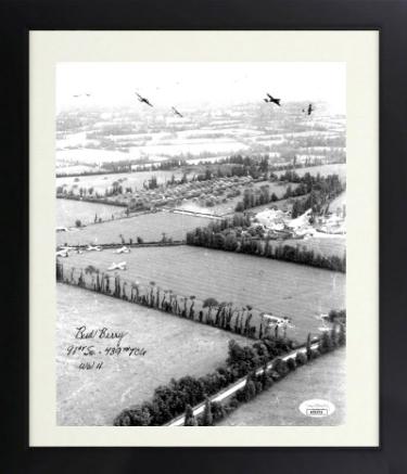 Gerald �Bud� Berry signed WWII Vintage B&W 8x10 Photo Custom Framing- JSA #AC92715- 91st Squadron/439th Troop Carrier Group
