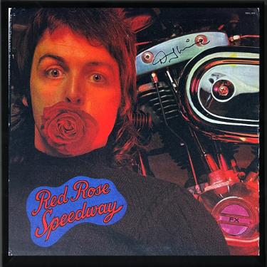 Denny Laine signed 1973 Wings Band Red Rose Speedway Album Cover/LP/Vinyl/Record Custom Framing- JSA #AF37159 (Paul McCartney)
