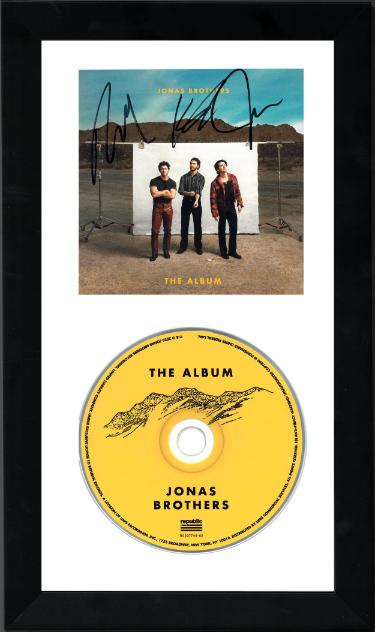 Jonas Brothers signed 2023 The Album Cover Booklet w/CD 6.5x12 Custom Framing- 3 sigs- Kevin Joe Nick- COA