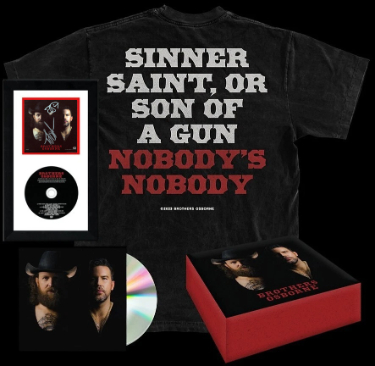 Brothers Osborne signed 2023 Self Titled 4x4 Art Card/Album Cover Booklet/CD/T-Shirt (Size S) Box Set Custom Framing- 2 sig- COA