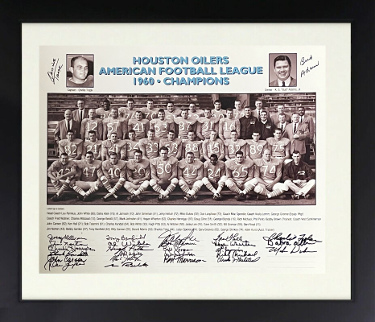 1960 Houston Oilers AFL Champions 16x20 Team Signed Photo -27 Sigs Custom Framing Beckett (RARE/K.S.Bud Adams/Orville Trask