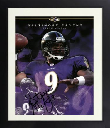 Steve McNair signed Baltimore Ravens Air McNair NFL Collage 8.5x11 Photo #9 Custom Framing- Beckett Review