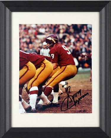 Sonny Jurgensen signed Washington 8x10 Photo Custom Framing- Tuff Stuff LOA/Show Ticket/HOF