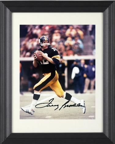Terry Bradshaw signed Pittsburgh Steelers 8x10 Photo Custom Framing- Beckett Review/NFL Alumni LOA