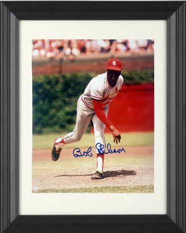 Bob Gibson signed St. Louis Cardinals MLB Licensed 8x10 Photo Custom Framing- Tuff Stuff COA/Show Ticket