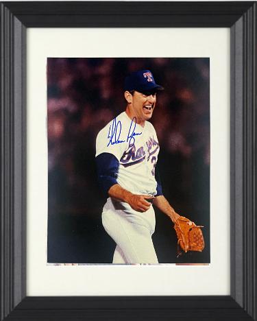 Nolan Ryan signed Texas Rangers 7th No Hitter 8x10 Photo Custom Framing- Nolan Ryan Foundation COA (HOF)