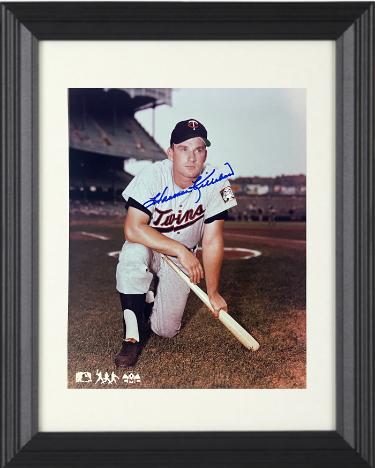 Harmon Killebrew signed Minnesota Twins MLB Licensed 8x10 Photo Custom Framing- COA/Autograph Show Ticket