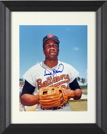 Frank Robinson signed Baltimore Orioles MLB Licensed 8x10 Photo Custom Framing- Tuff Stuff COA (HOF/TC)