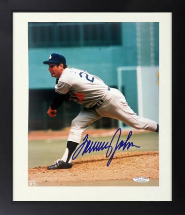 Tommy John signed Los Angeles Dodgers MLB 8x10 Photo Custom Framing- Sports World Collectibles #A48500/COA