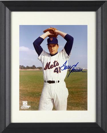 Tom Seaver signed New York Mets MLB Licensed 8x10 Photo Custom Framing- COA/CSA Show Ticket