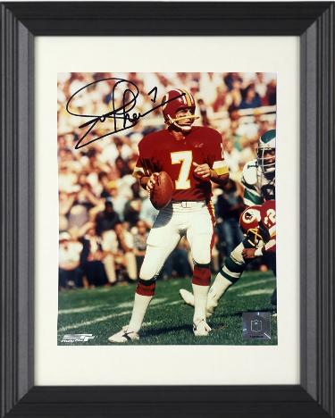 Joe Theismann signed Washington NFL Licensed 8x10 Photo #7 imperfect Custom Framing- Tuff Stuff COA/Show Ticket