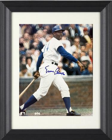 Ernie Banks signed Chicago Cubs MLB Licensed 8x10 Photo Custom Framing- Ernie White Promotions COA