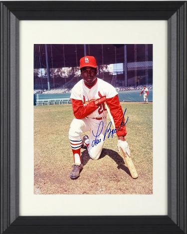 Lou Brock signed St. Louis Cardinals MLB Licensed 8x10 Photo Custom Framing- Tuff Stuff COA