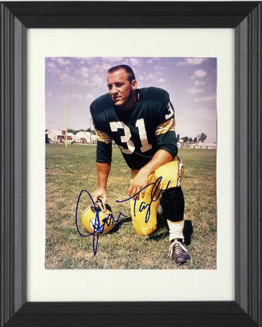 Jim Taylor signed Green Bay Packers 8x10 Photo imperfect Custom Framing- COA (HOF/4 X NFL Champ)
