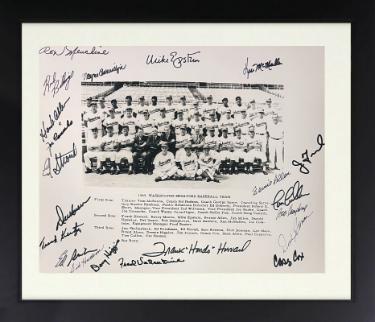 1969 Washington Senators Team Signed 16x20 Photo 21 Sigs Custom Framing-Beckett Howard/Epstein/Unser/Allen/Camacho/Stroud