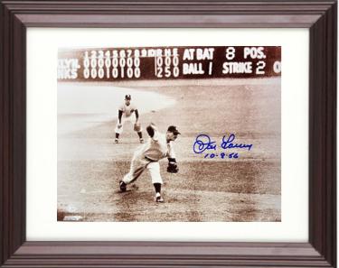 Don Larsen signed New York Yankees Perfect Game 8x10 Photo 10-8-56 imperfect Custom Framing- COA/Show Ticket