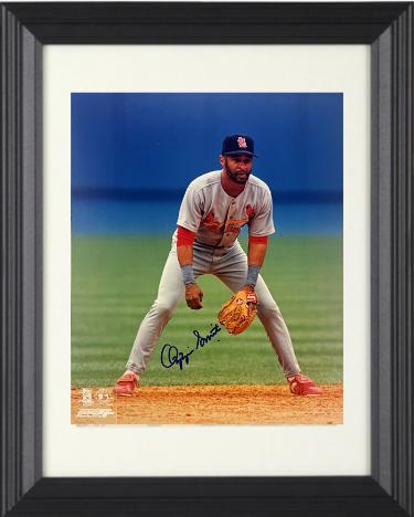 Ozzie Smith signed St. Louis Cardinals MLB Licensed 8x10 Photo imperfect Custom Framing- Tuff Stuff COA/Show Ticket