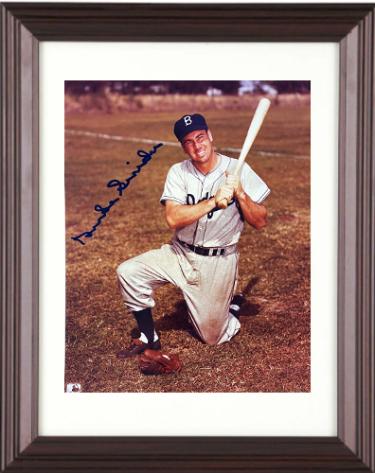 Duke Snider signed Brooklyn Dodgers MLB Licensed 8x10 Photo Custom Framing imperfect- Tuff Stuff COA