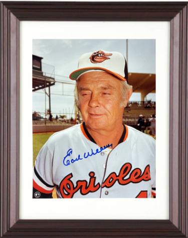 Earl Weaver signed Baltimore Orioles MLB Licensed 8x10 Photo imperfect Custom Framing- Tuff Stuff LOA/Show Ticket
