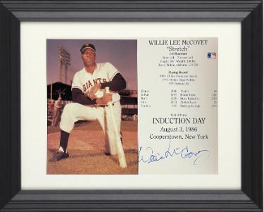 Willie McCovey signed MLB Licensed Hall of Fame Induction Day 8x10 Photo/Card Custom Framing- Tuff Stuff LOA/Photo