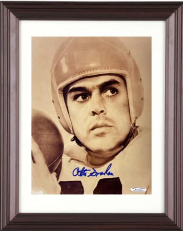 Otto Graham signed Cleveland Browns Vintage NFL 8x10 Photo imperfect Custom Framing- Sports World Collectibles #A32685/COA