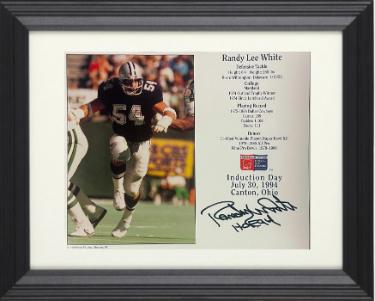Randy White signed Dallas Cowboys NFL Licensed Hall of Fame Induction Day 8x10 Photo/Card HOF 94 Custom Framing- COA/CSA Show Ti