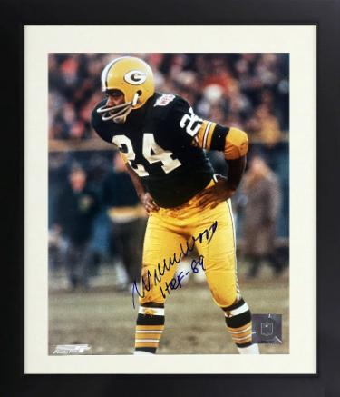 Willie Wood signed Green Bay Packers NFL Licensed 8x10 Photo HOF 89 imperfect Custom Framing- COA/Show Ticket