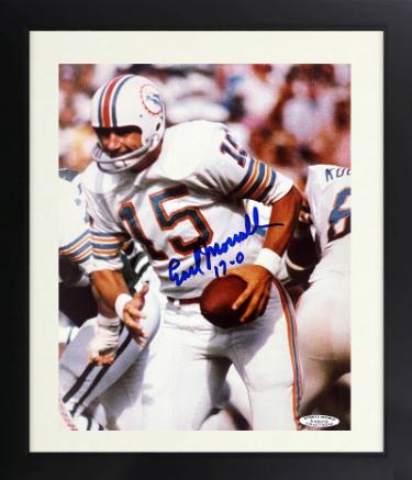 Earl Morrall signed Miami Dolphins 8x10 Photo 17-0 Custom Framing- Sports World Collectibles #A48502/COA