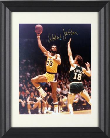 Kareem Abdul-Jabbar signed Los Angeles Lakers 8x10 Photo Custom Framing- Tuff Stuff COA (HOF)