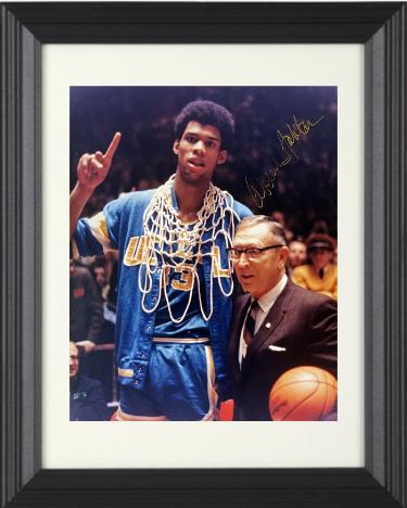 Kareem Abdul-Jabbar signed UCLA Bruins 8x10 Photo Custom Framing (with John Wooden)- Tuff Stuff COA (HOF)