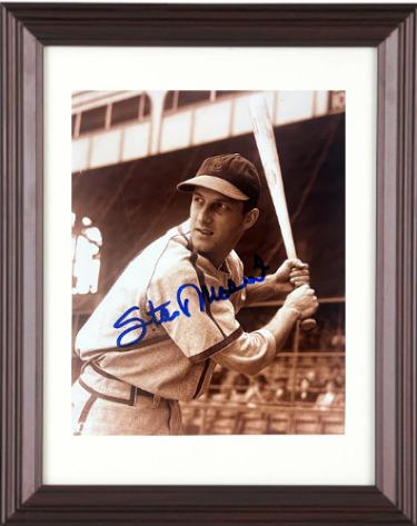Stan Musial signed St. Louis Cardinals Vintage MLB Licensed 8x10 Sepia Photo Custom Framing- COA (HOF)