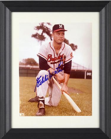 Eddie/Ed Mathews signed Milwaukee Braves MLB Licensed 8x10 Photo Custom Framing- COA (HOF/512 HR/9X AS)