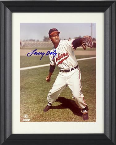 Larry Doby signed Cleveland MLB Licensed 8x10 Photo Custom Framing- COA/Show Ticket (HOF/7X AS)