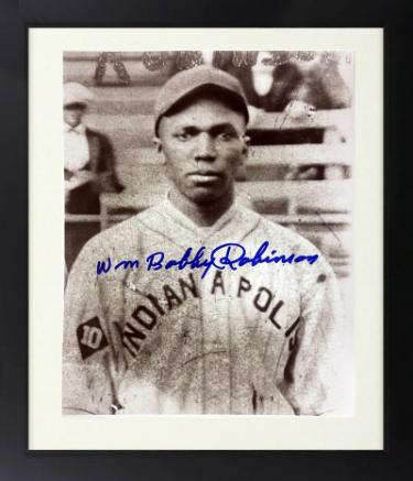 William Bobby Robinson signed Indianapolis ABCs Vintage B&W 8x10 Photo Custom Framing imperfect- CSA COA/Show Ticket