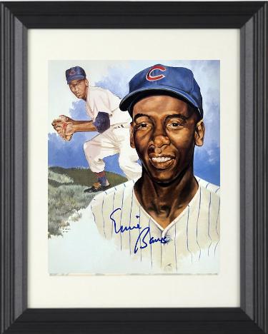 Ernie Banks signed Chicago Cubs 8x10 Collage Photo Custom Framing- COA (HOF/Mr. Cub/14X All Star)