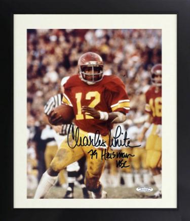 Charles White signed USC Trojans 8x10 Photo Custom Framing 79 Heisman- Sports World Authentication #A47638