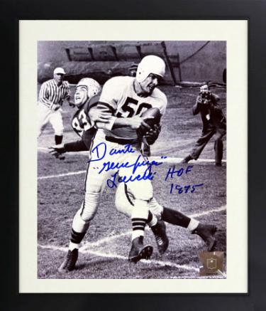 Dante Lavelli signed Cleveland Browns NFL Licensed B&W 8x10 Photo Gluefingers/HOF 1975 imperfect Custom Framing- COA